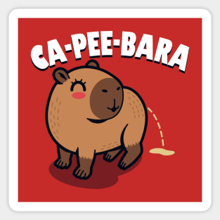 Funny Cute Capybara Peeing Gift For Capybara Lovers Sticker